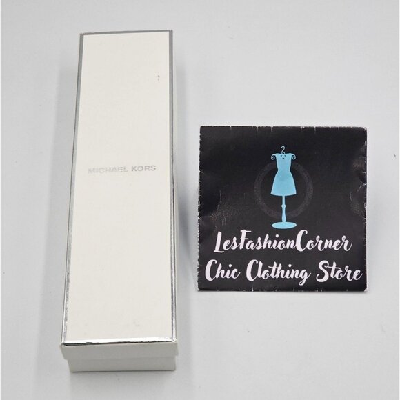 NWB Michael Kors Mercer Lock Tassel Key Charm Leather Pale Blue 2857 - Picture 6 of 8